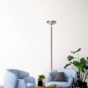 Lampadaire Austin en métal gris chromé H.182cm IP20 E27 40W Seynave