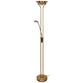 Lampadaire avec liseuse LED intégréevariable Pulmoz 2000lm 15W IP20 GoodHome or