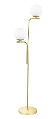 Lampadaire Baldaz 2 lumières GoodHome E14 laiton doré l.35,5 x H.14 cm