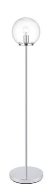 Lampadaire Barool GoodHome E27 argent brillant