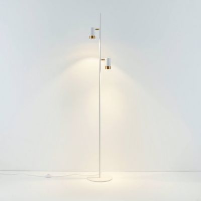 Lampadaire blanc deux spots pivotants - Elya