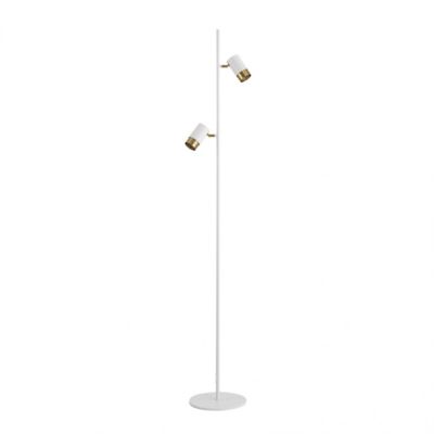 Lampadaire blanc deux spots pivotants - Elya