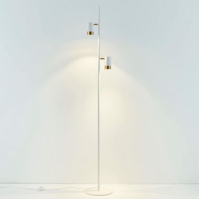 Lampadaire blanc deux spots pivotants - Elya