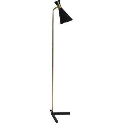 Lampadaire contemporain en fer noir et doré style design élégant 30 x 27 x 150 cm Noir mat et doré élégant