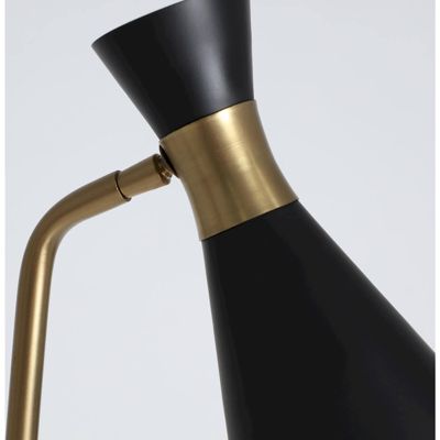 Lampadaire contemporain en fer noir et doré style design élégant 30 x 27 x 150 cm Noir mat et doré élégant