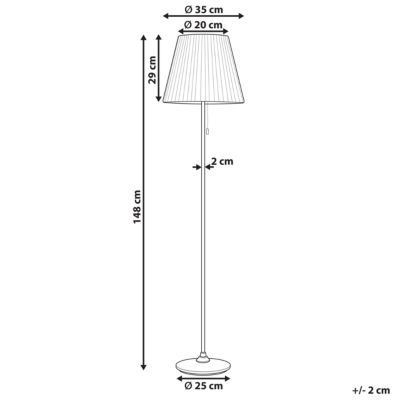 Lampadaire cuivré et blanc en métal TORYSA