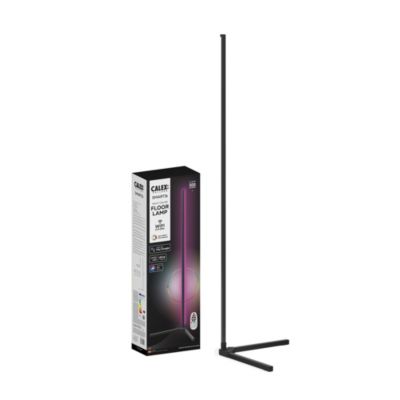 Lampadaire d'angle LED Calex intégrée noir mat blanc chaud et multicolore 500lm dimmable