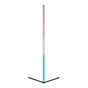 Lampadaire d'angle LED connectée RGB IP20 10W l.60 x H.141 cm noir Reality Leuchten