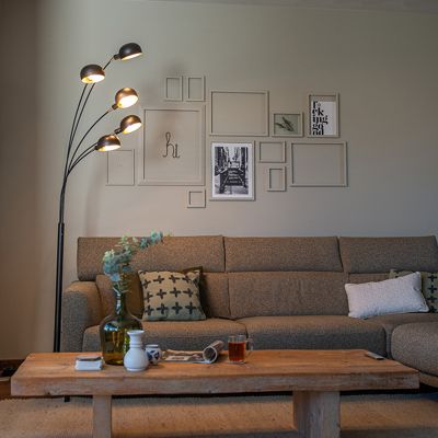 Lampadaire design noir 5 lumières - Sixties