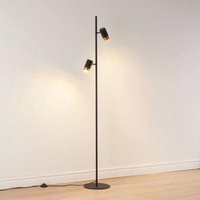 Lampadaire design noir double spots orientables - Elya