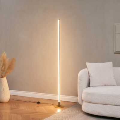 Lampadaire doré design LED minimaliste variateur intégré 150 cm - Sloane