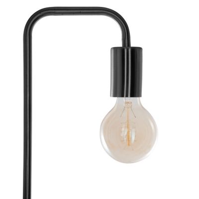 Lampadaire droit design en métal Noir, H. 150 cm, KELI