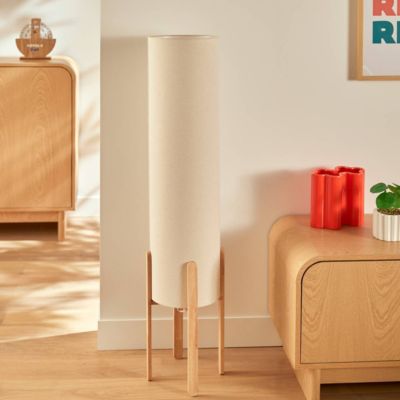 Lampadaire droit secteur Rafa beige H107cm - Atmosphera Créateur d'intérieur