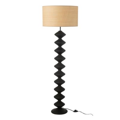 Lampadaire en Bois "Chenille" 156cm Noir