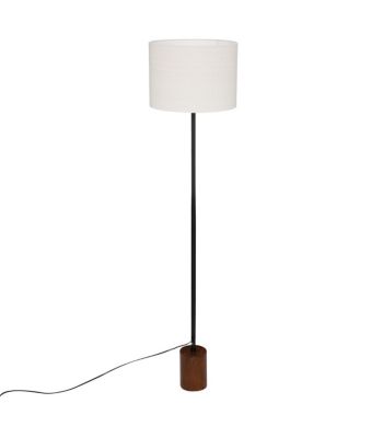 Lampadaire en Bois et abat-jour en Coton D 35 x H 147 cm