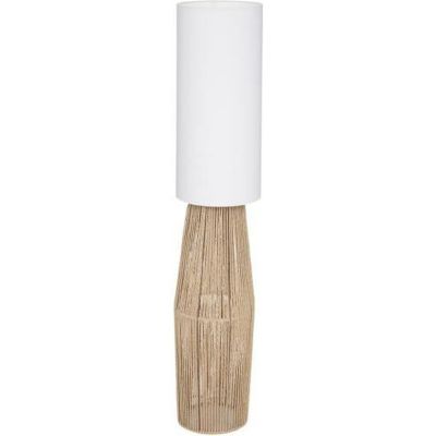 Lampadaire en corde Beige et Abat-jour Blanc - ATMOSPHERA - H 130 cm - Douille E27