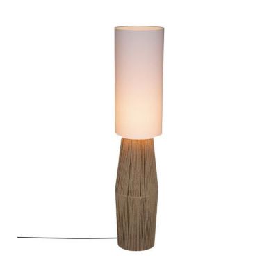 Lampadaire en corde Beige et Abat-jour Blanc - ATMOSPHERA - H 130 cm - Douille E27