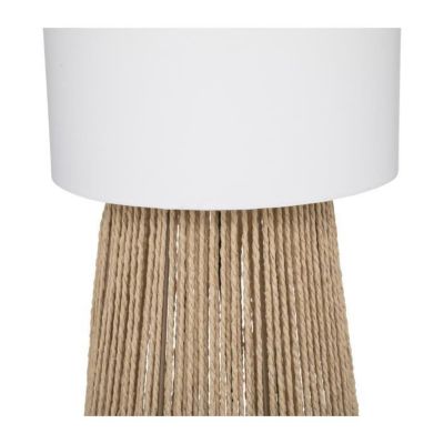 Lampadaire en corde Beige et Abat-jour Blanc - ATMOSPHERA - H 130 cm - Douille E27