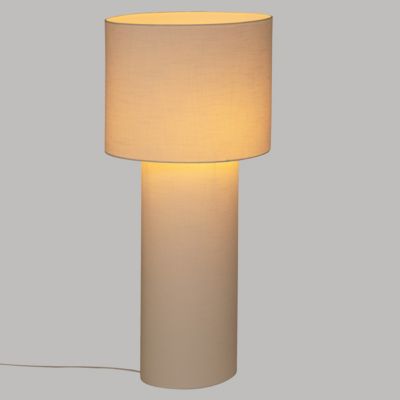 Lampadaire en métal et tissu Blanc  H 115 cm