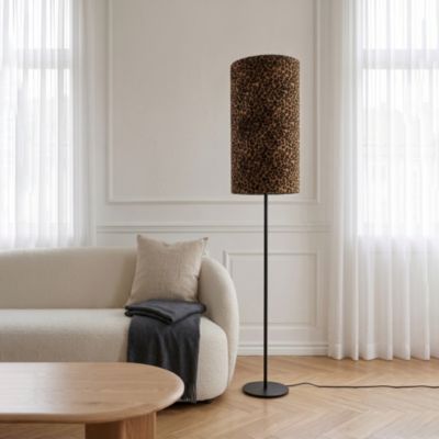 Lampadaire en métal et plastique aspect léopard E27 40 W H. 150 cm Exagone Zora