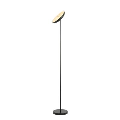 Lampadaire en métal noir mat LED intégrée 2500lm dimmable 35W ⌀30xH.181cm, Goodhome Songor