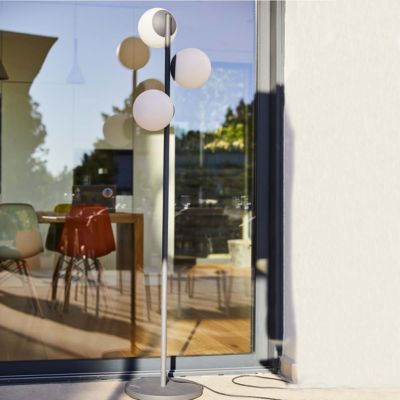 Lampadaire ext filaire GLOBY TREE Blanc Acier H175CM