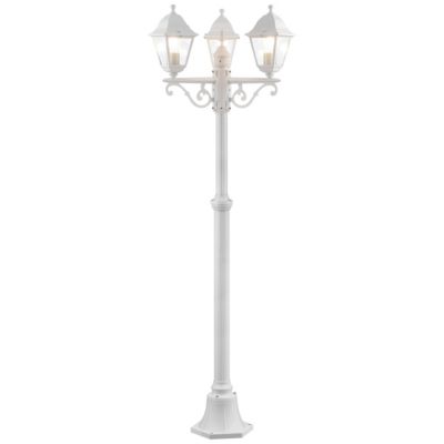 Lampadaire extérieur NISSIE blanc métal/verre 3xE27 60W