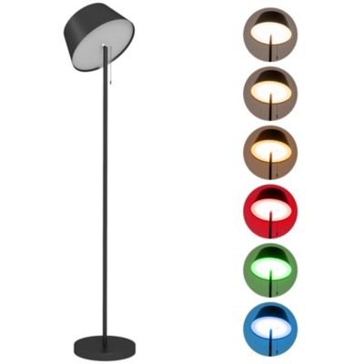 Lampadaire extérieur solaire LED sans fil rechargeable USB réglable alu ABS noir