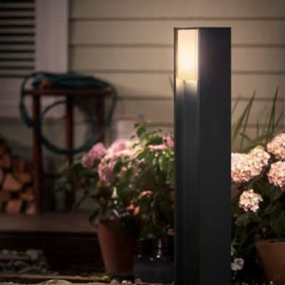 Lampadaire extérieur Turaco Philips Hue E27 H.81,5x 14,6 cm IP44 806lm noir
