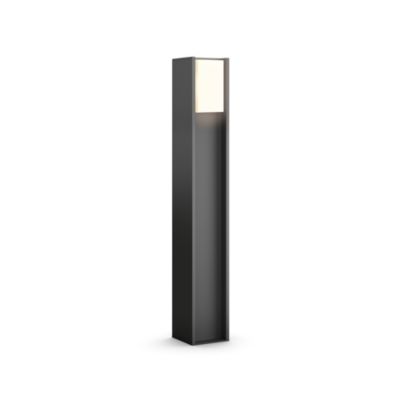 Lampadaire extérieur Turaco Philips Hue E27 H.81,5x 14,6 cm IP44 806lm noir