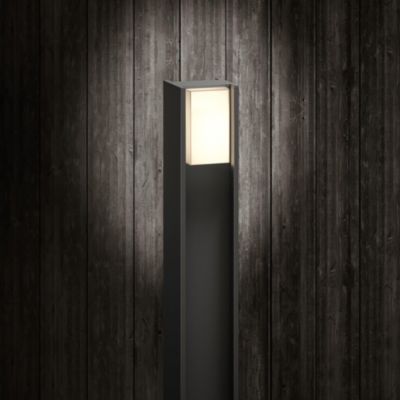 Lampadaire extérieur Turaco Philips Hue E27 H.81,5x 14,6 cm IP44 806lm noir