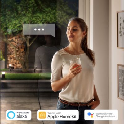 Lampadaire extérieur Turaco Philips Hue E27 H.81,5x 14,6 cm IP44 806lm noir