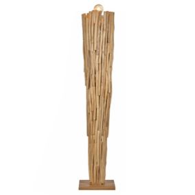 Lampadaire H. 171 cm assemblage bouts de bois de teck massif - ED