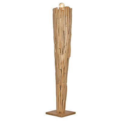 Lampadaire H. 171 cm assemblage bouts de bois de teck massif - ED