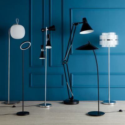 Lampadaire Harchies GoodHome E27 noir mat