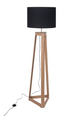 Lampadaire Honore Corep E27 IP20 60W bois foncé noir