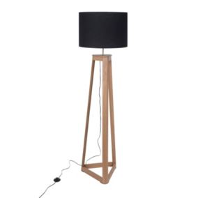 Lampadaire Honore Corep E27 IP20 60W bois foncé noir