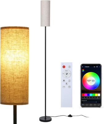 Lampadaire à intensité variable RVB avec Télécommande et Minuterie APP noir