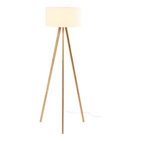 Lampadaire intérieur Petronia en bambou E27 15W ⌀62 x H.148cm GoodHome