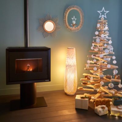 Lampadaire Kasungu E27 60w IP20 ø28 x h. 95,5 cm GoodHome coloris naturel