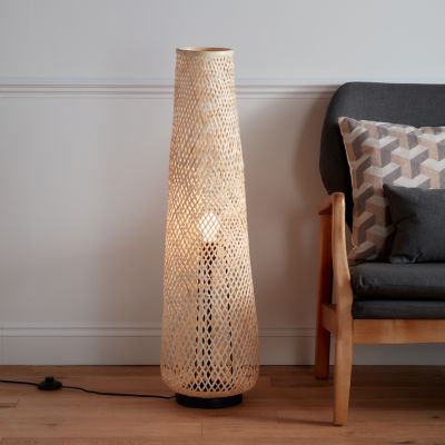 Lampadaire Kasungu E27 60w IP20 ø28 x h. 95,5 cm GoodHome coloris naturel