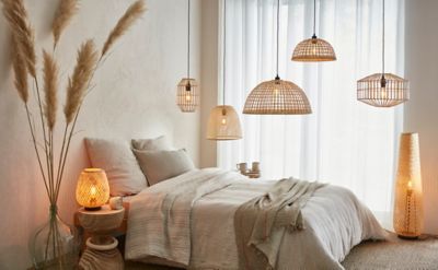 Lampadaire Kasungu E27 60w IP20 ø28 x h. 95,5 cm GoodHome coloris naturel