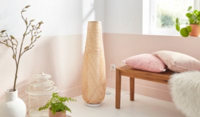 Lampadaire Kasungu E27 60w IP20 ø28 x h. 95,5 cm GoodHome coloris naturel