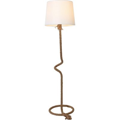 Lampadaire élégant lin et corde pour ambiance cosy 40 x 40 x 151 cm Marron tressé et blanc naturel
