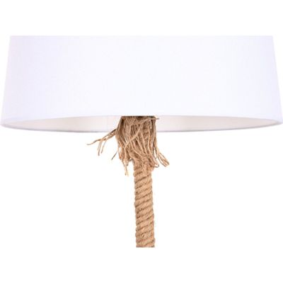 Lampadaire élégant lin et corde pour ambiance cosy 40 x 40 x 151 cm Marron tressé et blanc naturel