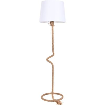 Lampadaire élégant lin et corde pour ambiance cosy 40 x 40 x 151 cm Marron tressé et blanc naturel