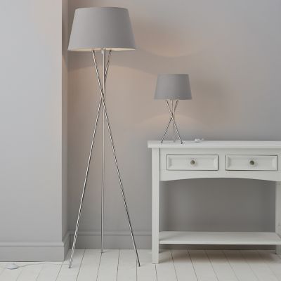 Lampadaire + lampe à poser Gooban E14/E27 IP20 argent