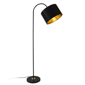 Lampadaire Lampe à Pied Cadre En Métal Et Abat-jour En Tissu 1 X E27 Noir 173 Cm lux.pro