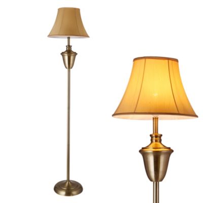 Lampadaire Lampe à Pied Lampe Torchère Cuivre Poli 157 Cm Beige Brun Blanc lux.pro