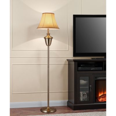 Lampadaire Lampe à Pied Lampe Torchère Cuivre Poli 157 Cm Beige Brun Blanc lux.pro